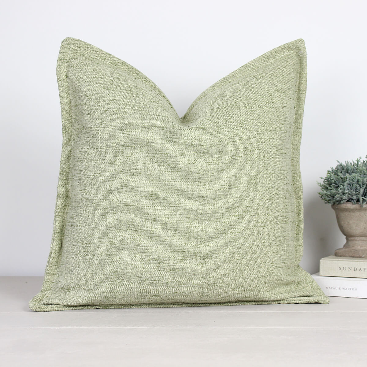 Helmsley Sage Linen Oxford Cushion