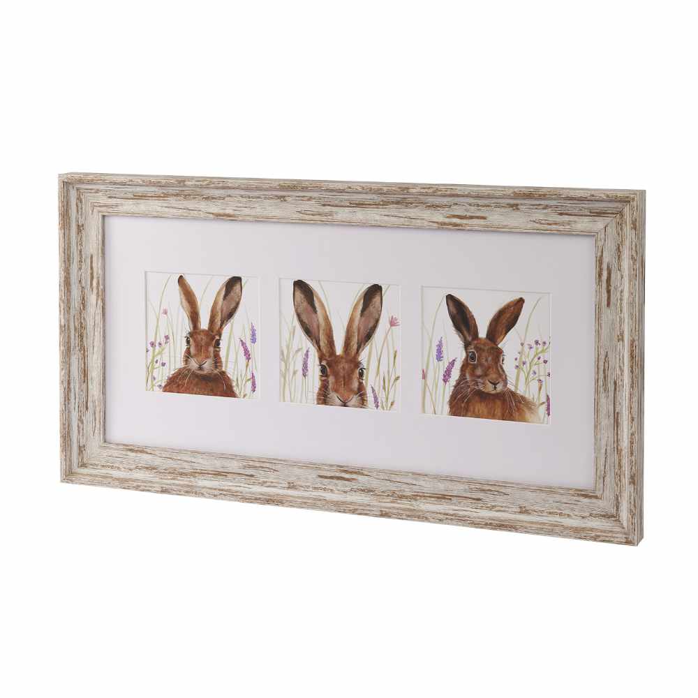 Trio of Hares Framed Picture