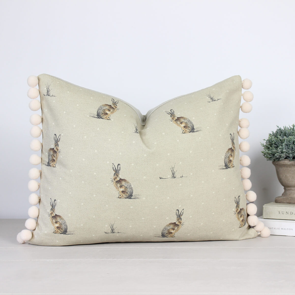 Hartley Hare Pom Pom Cushion