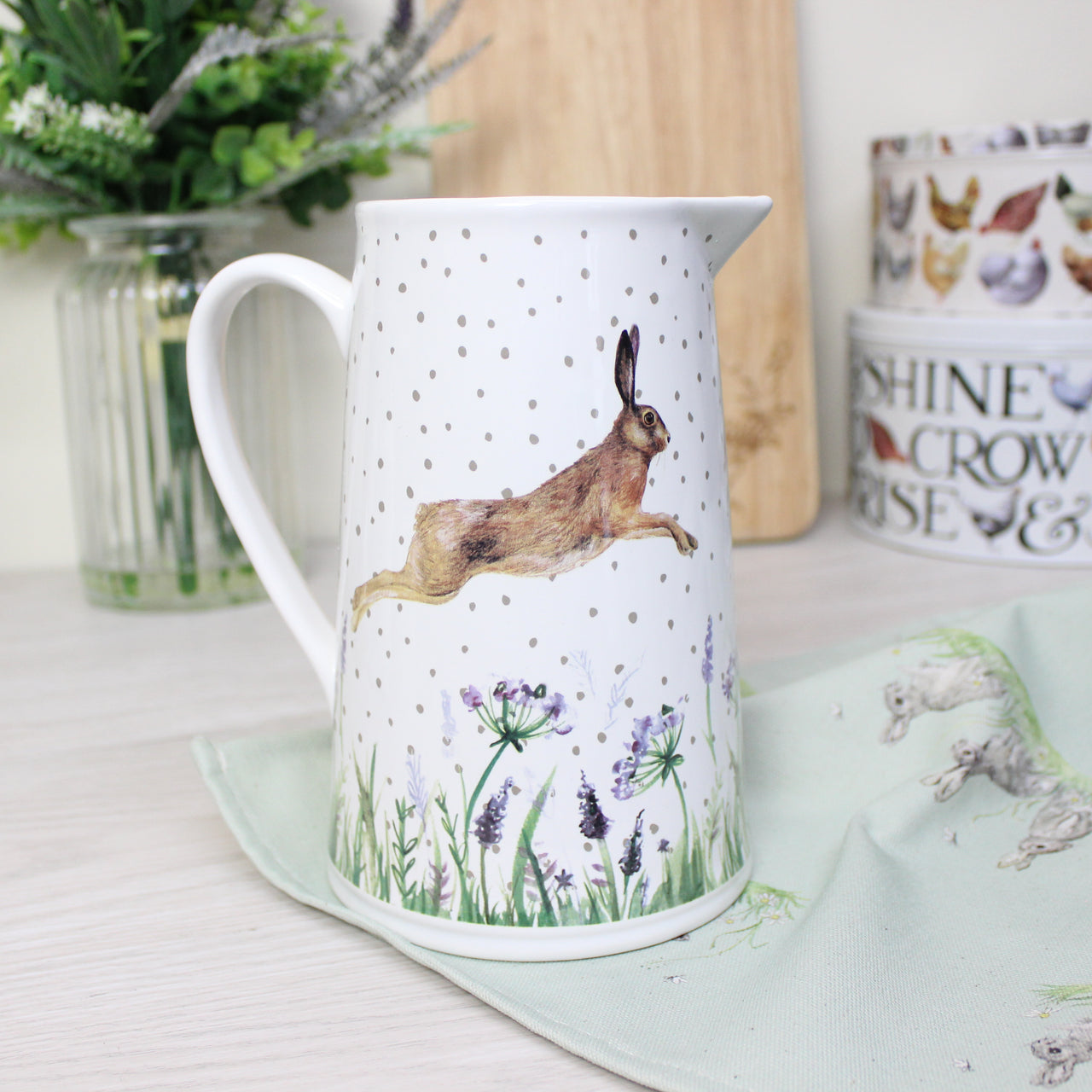 Leaping Hare Large White Jug