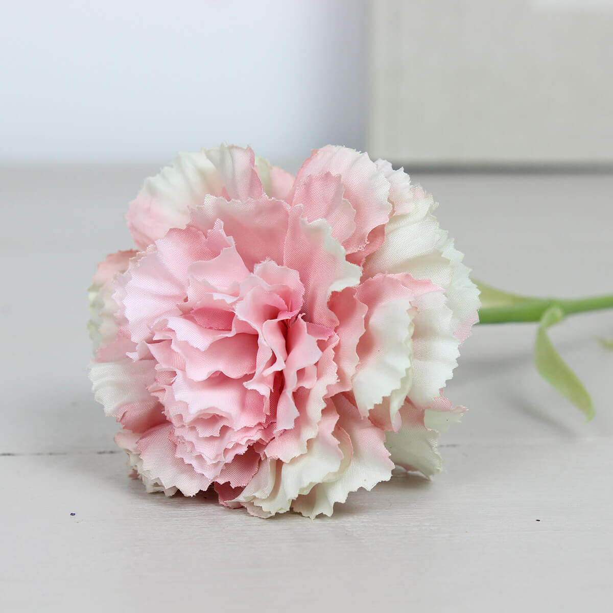 Faux Pale Pink Carnation Stem
