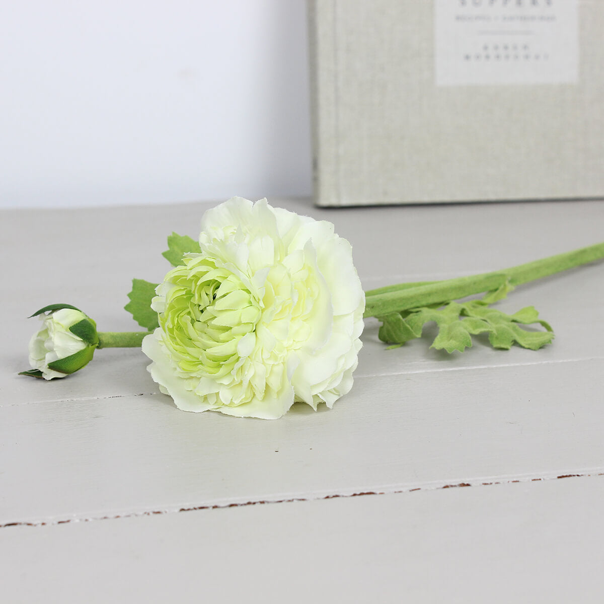 Faux Green Ranunculus Stem