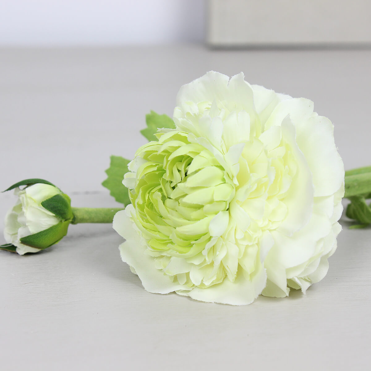 Faux Green Ranunculus Stem