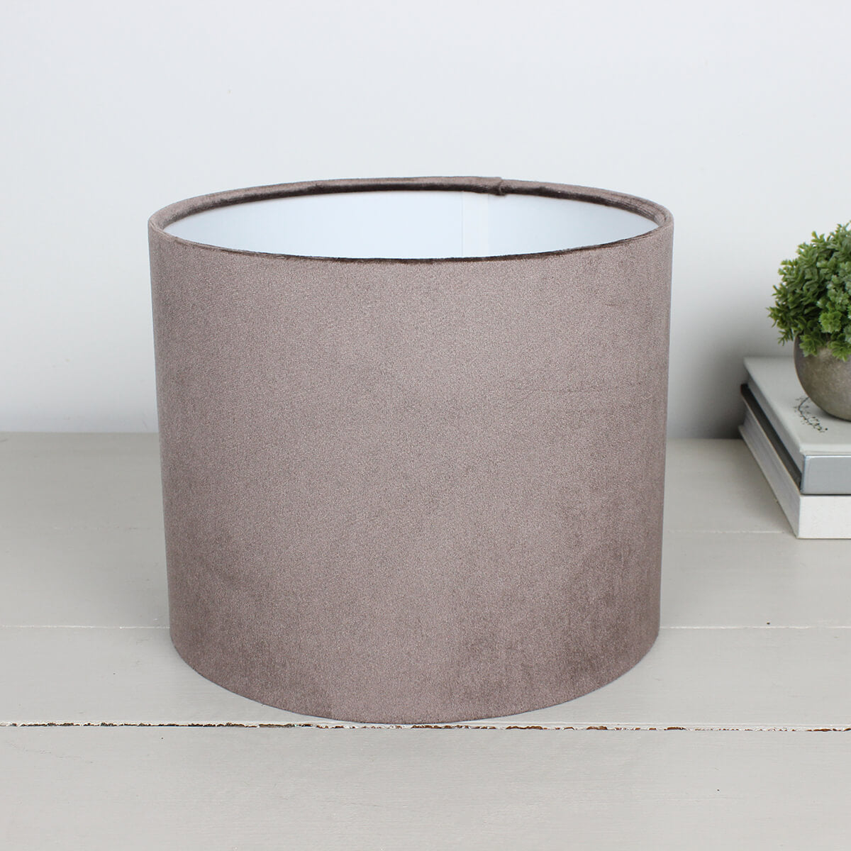 Glamour Latte Velvet Drum Lampshade