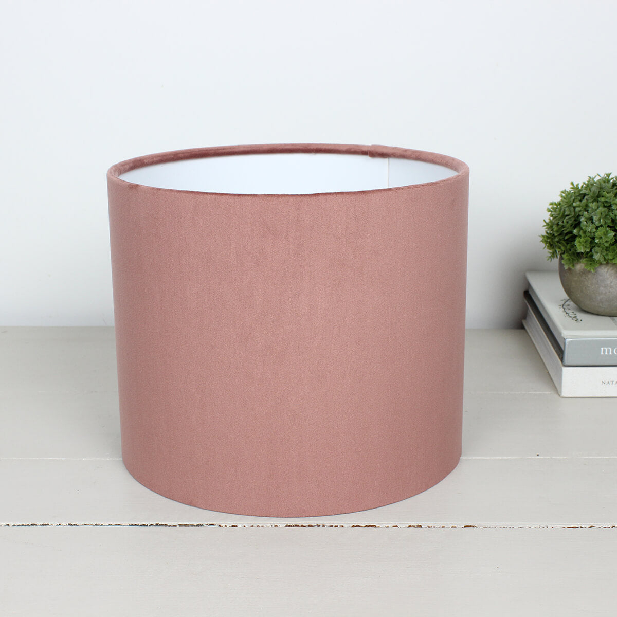 London Rose Pink Velvet Drum Lampshade