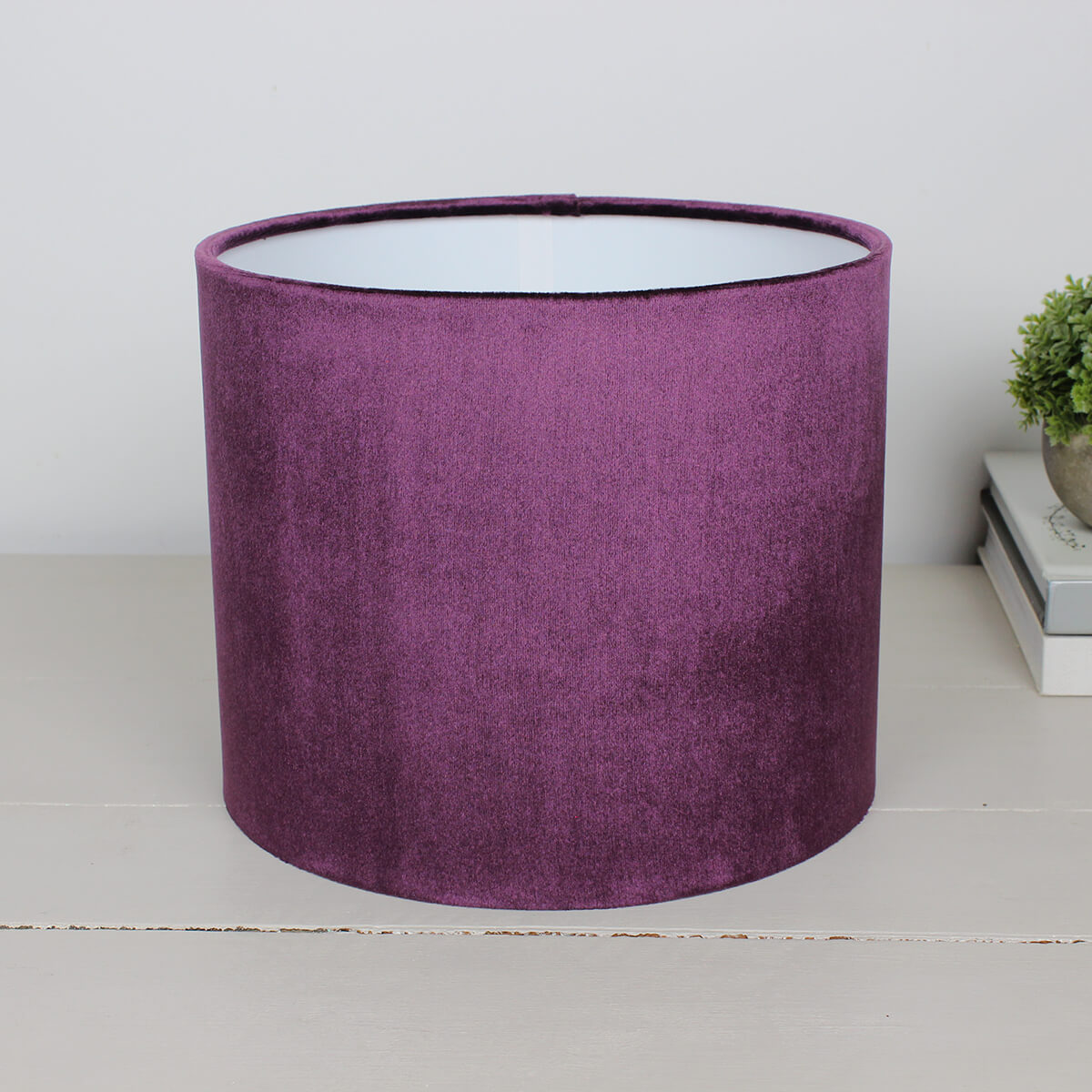 Glamour Grape Purple Velvet Drum Lampshade