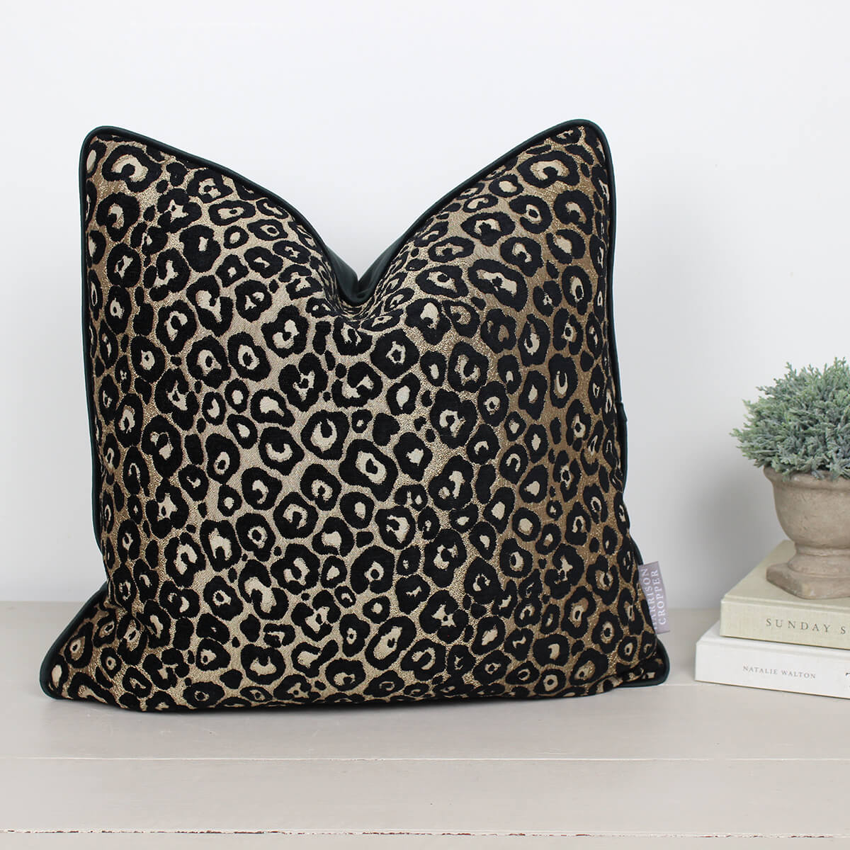 Zambia Bronze Cheetah Black & Bronze Cushion