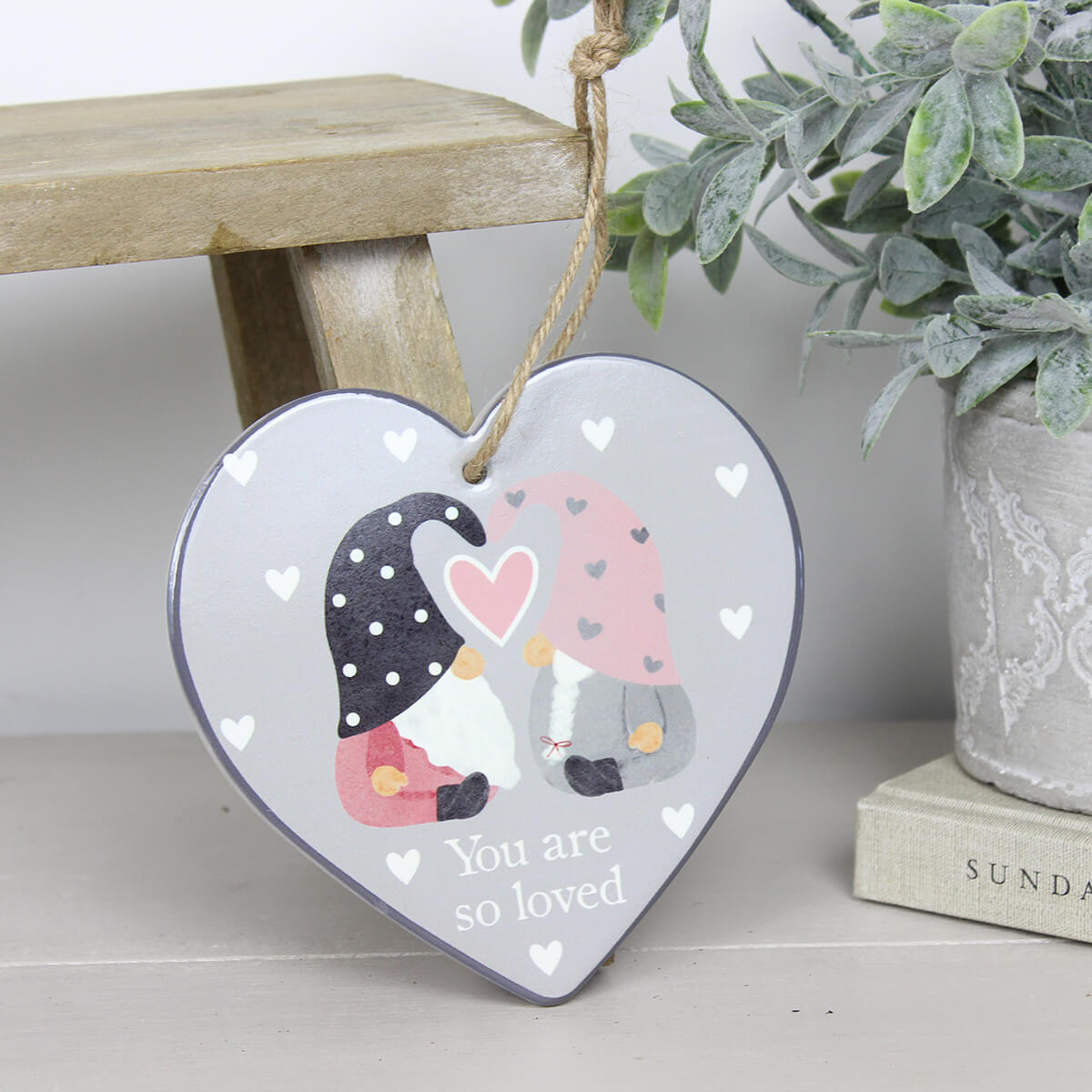 Ceramic Gnome "You Are So Loved" Wall Hanger