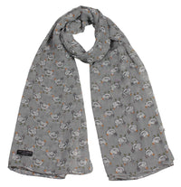 Thumbnail for Grey Hen Print Fashion Scarf