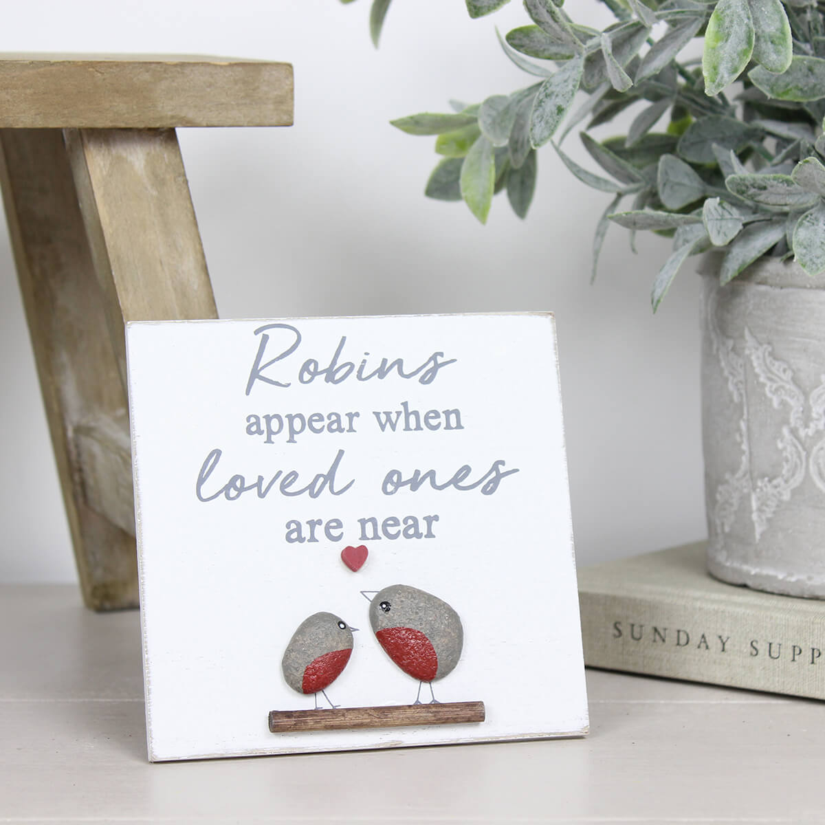 Robin Pebble Plaque