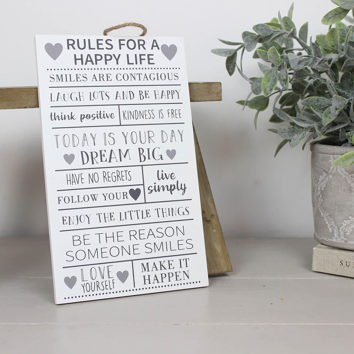 Rules For A Happy Life Sign