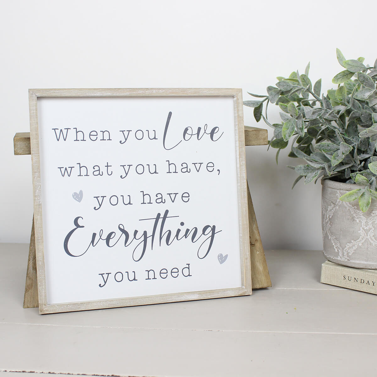 'When You Love...' Square Framed Sign