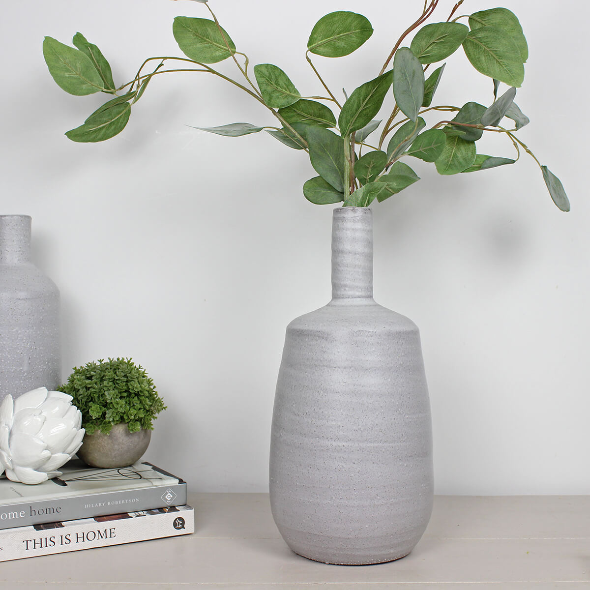 Ceramic Karis Grey Vase - Medium