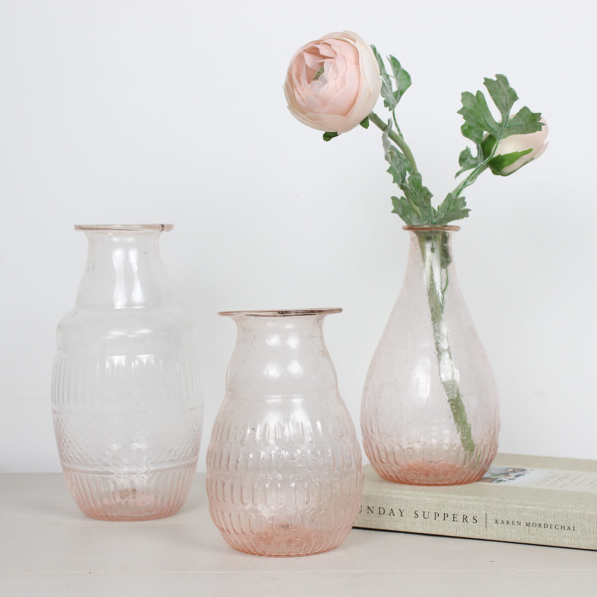 Pink Carly Recycled Bubble Glass Vase