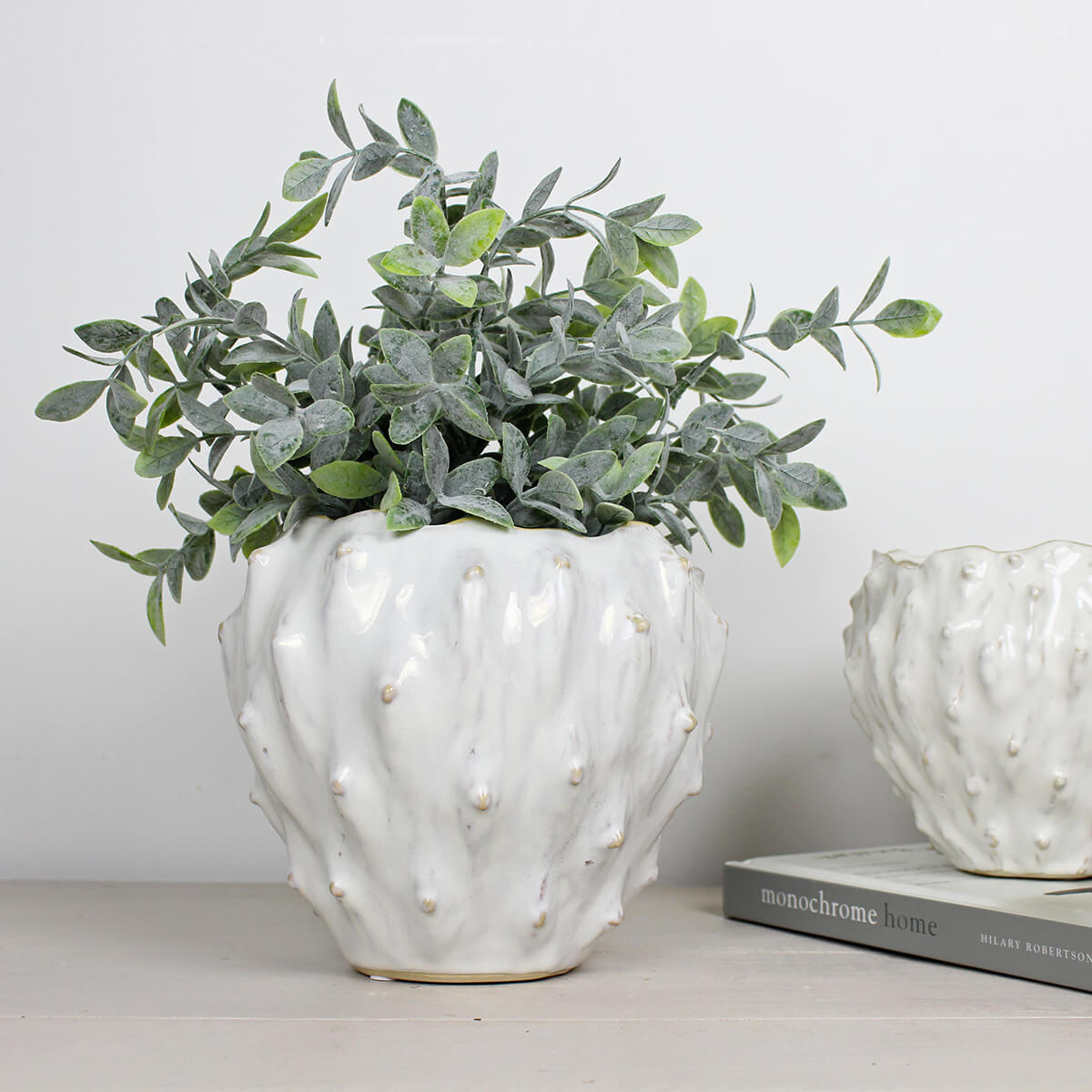 Medium Jessa Off White Sculpted Vase