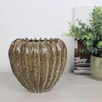 Thumbnail for Small Keira Brown Sculpted Vase
