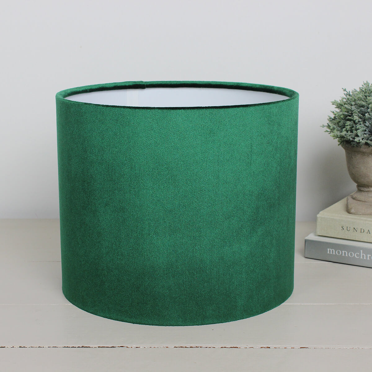 Glamour Emerald Green Velvet Drum Lampshade