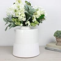 Thumbnail for White and Grey Cylindrical Ceramic Vase