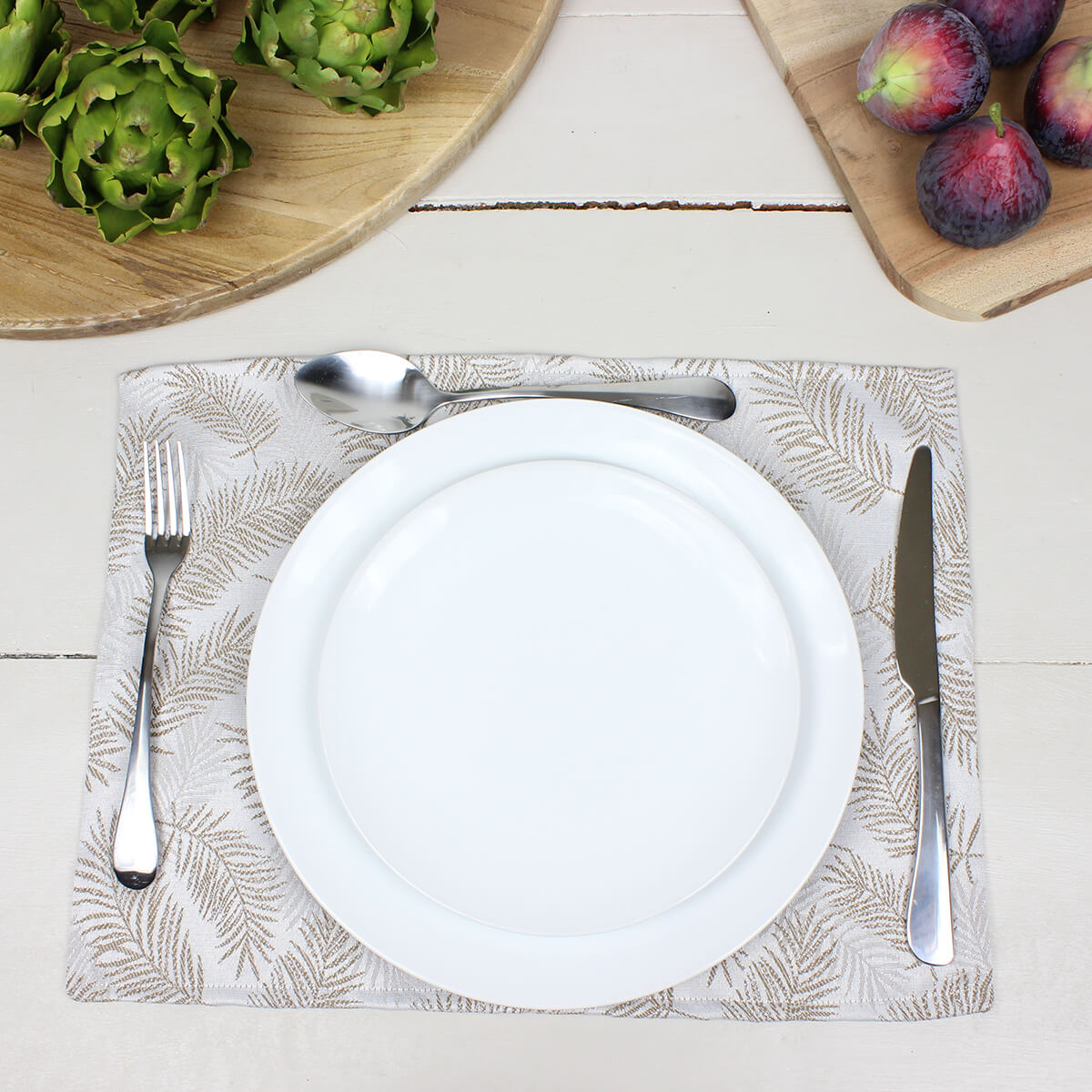 Plume Taupe Fabric Placemat