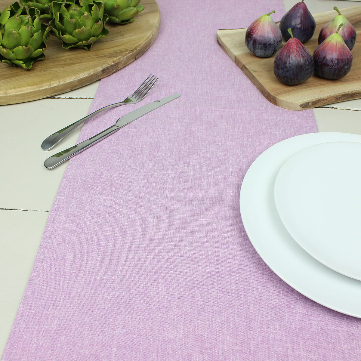 Linen Look Lilac Table Runner