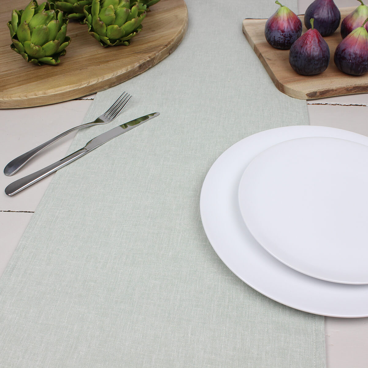 Linen Look Eggshell Table Runner
