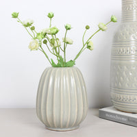 Thumbnail for Soft Grey Ribbed Vase