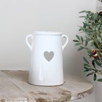 Thumbnail for Large White Heart Ceramic Pot With Handles