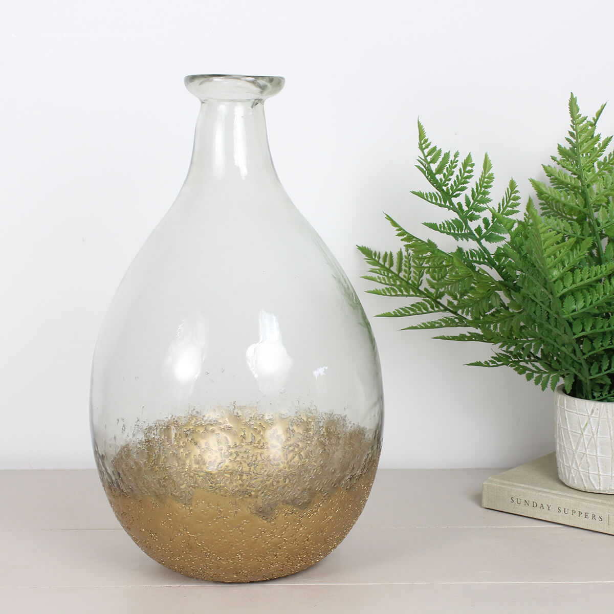 Versuvi Glass Gold Vase - Large