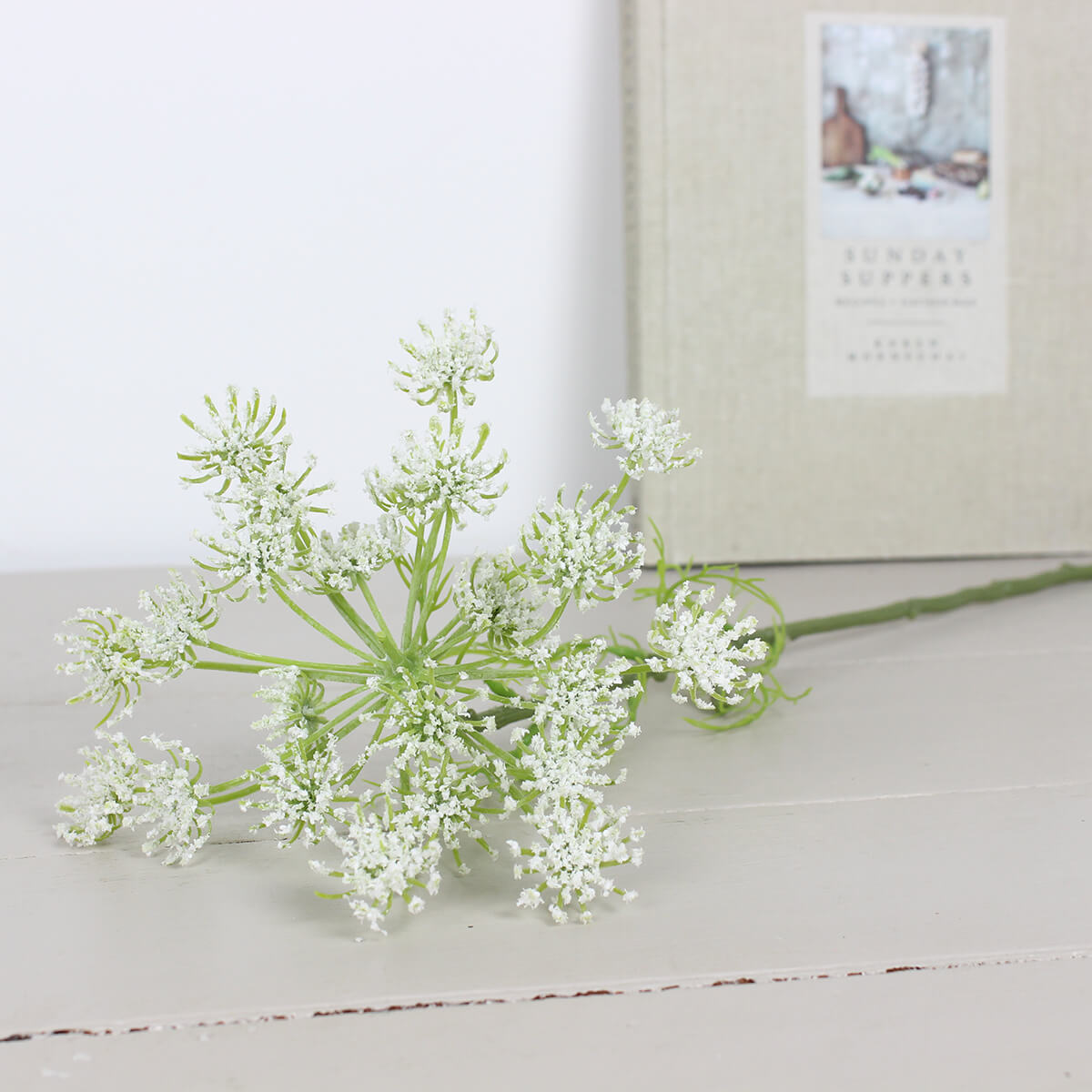 Faux White Queen Annes Lace Spray