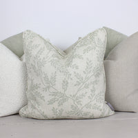 Thumbnail for Ferndown Linen Sage Floral Print Cushion