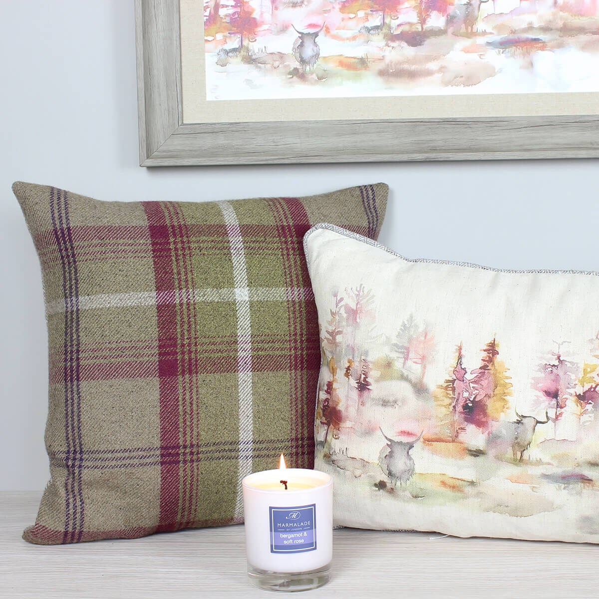 Balmoral Heather Checked Cushion