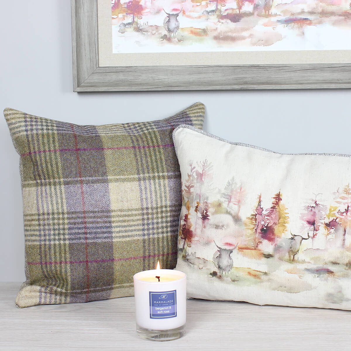 Huntingtower Grape Tweed Wool Cushion