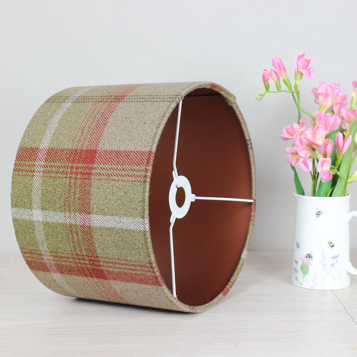 Balmoral Rust Check Drum Lampshade