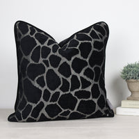 Thumbnail for Kenya Silver & Black Giraffe Piped Cushion
