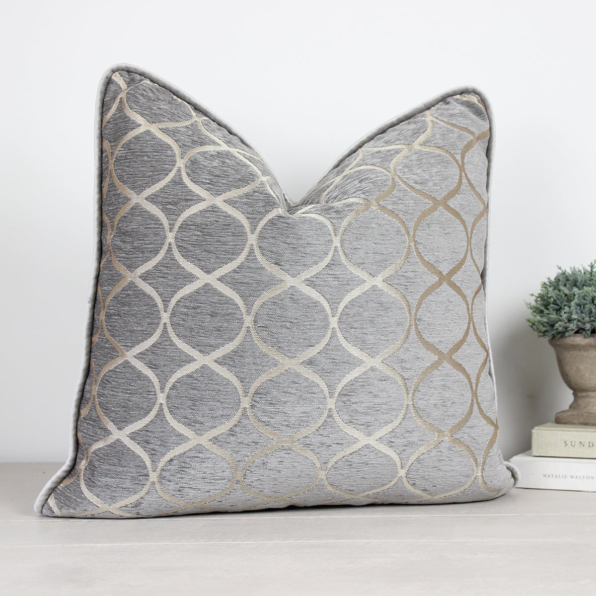 Trellis Dove Grey Cushion