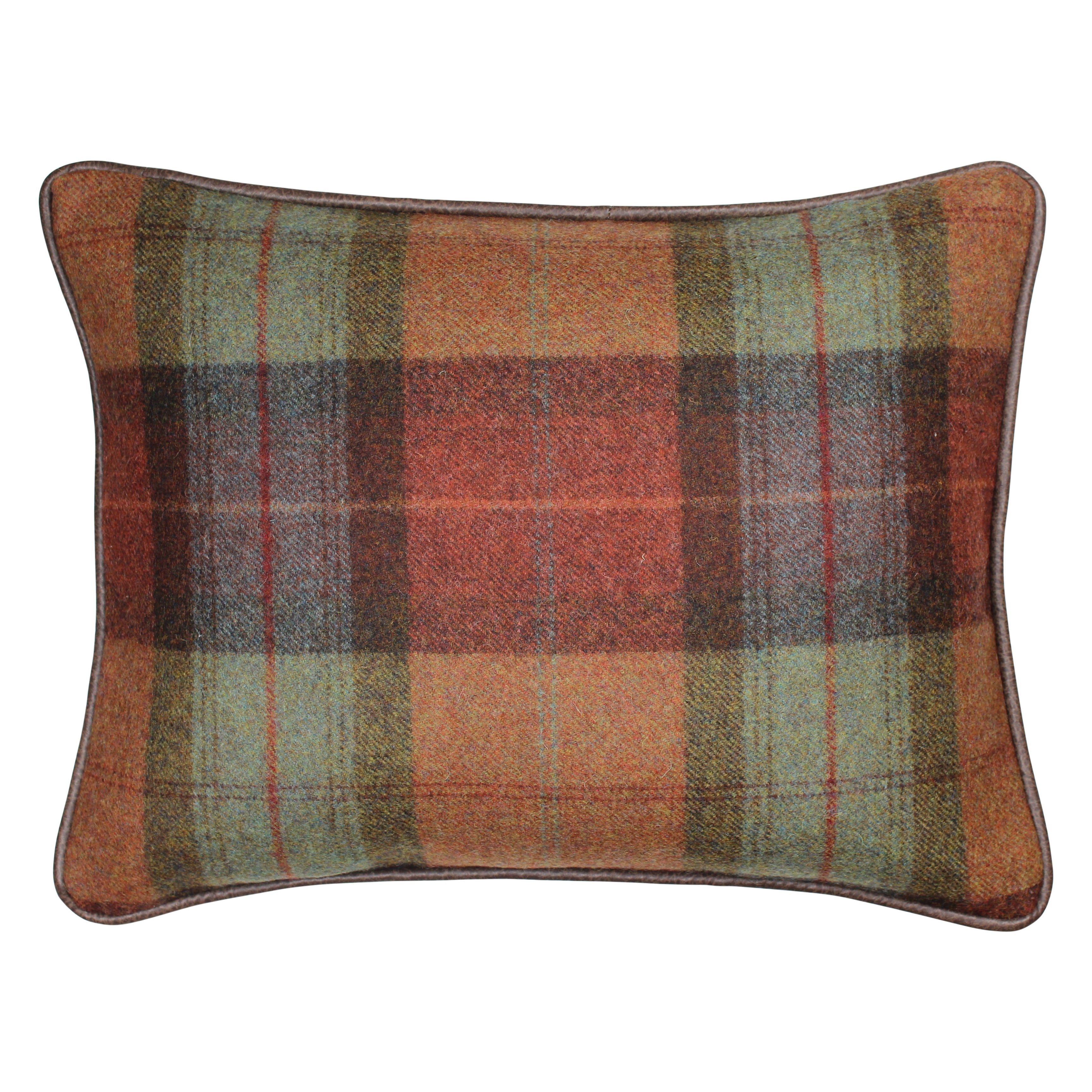Skye Burnt Orange Rectangle Cushion with Faux Leather Piping