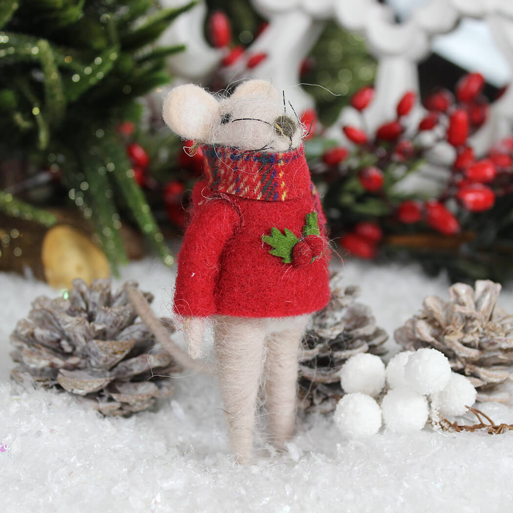 Mr Mouse Wool Christmas Decoration