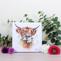 Thumbnail for Wrendale Highland Cow Canvas Daisy Coo