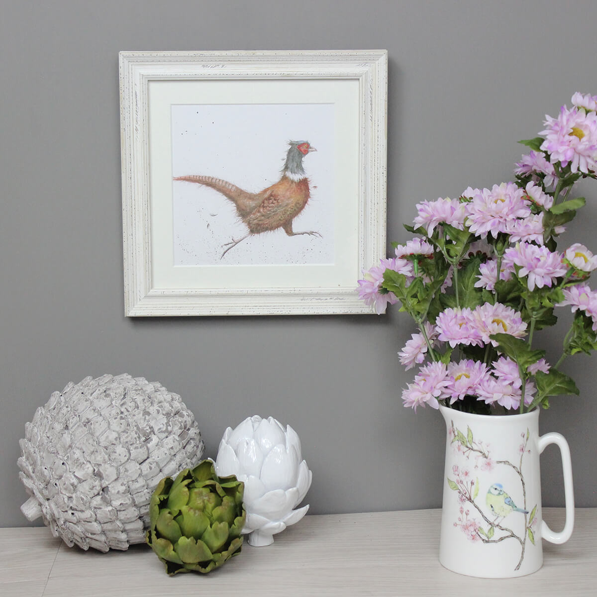 Wrendale Pheasant Picture Game Bird White Framed Card