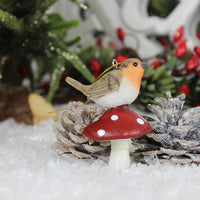 Thumbnail for Ruby Robin on Toadstool Christmas Decoration