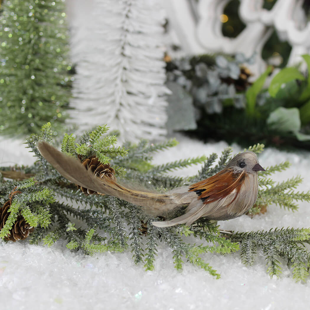 Mini Bird With Feather on Clip