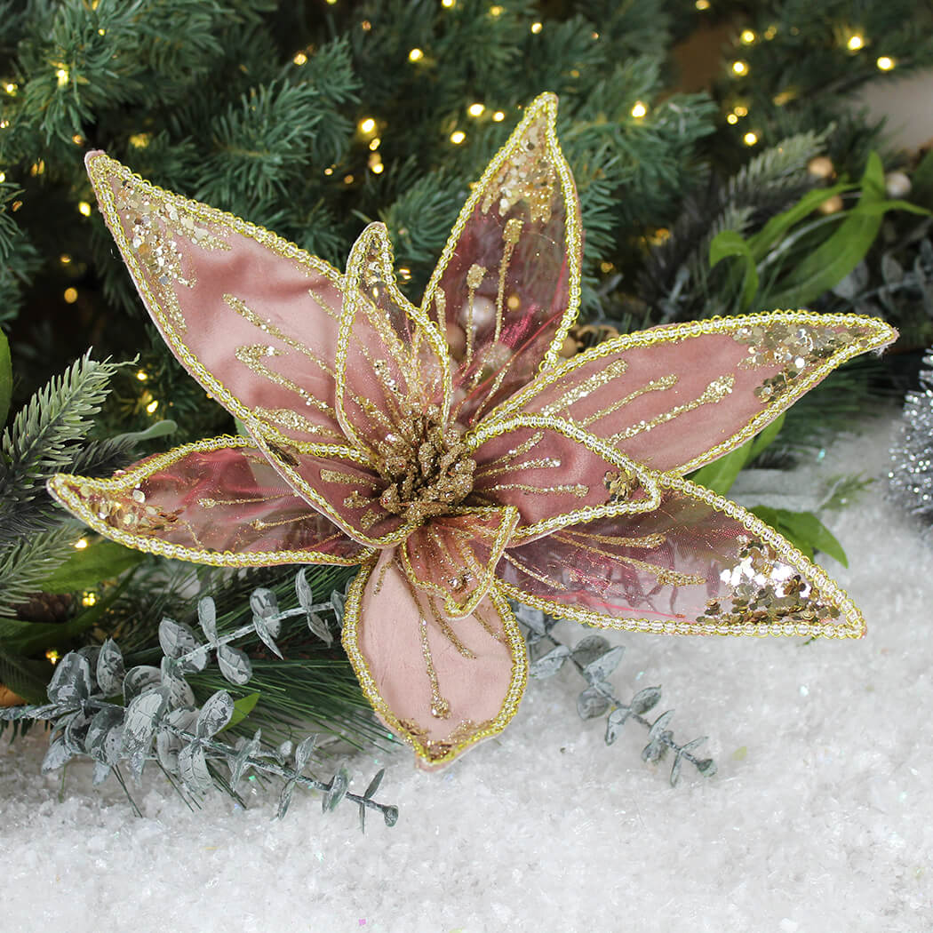 Pink & Glitter Poinsettia