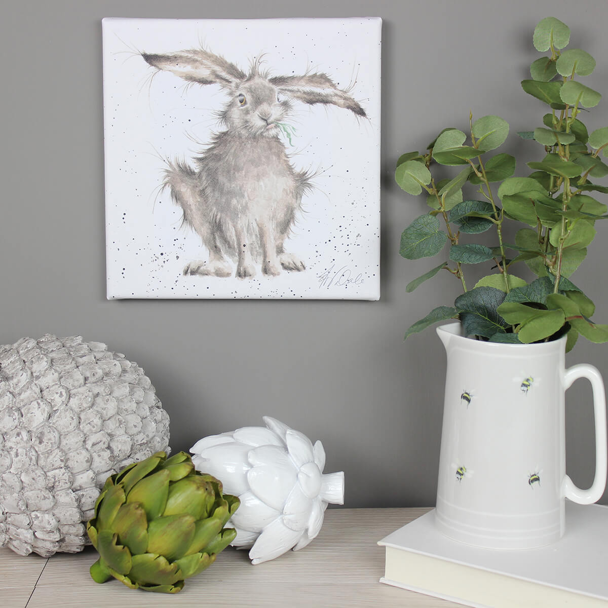 Hare Brained 20cm Canvas Print