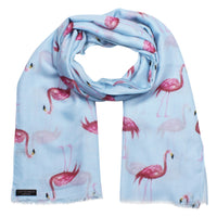 Thumbnail for Blue Watercolour Flamingo Print Fashion Scarf