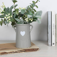 Thumbnail for Grey Heart Vase With Handles