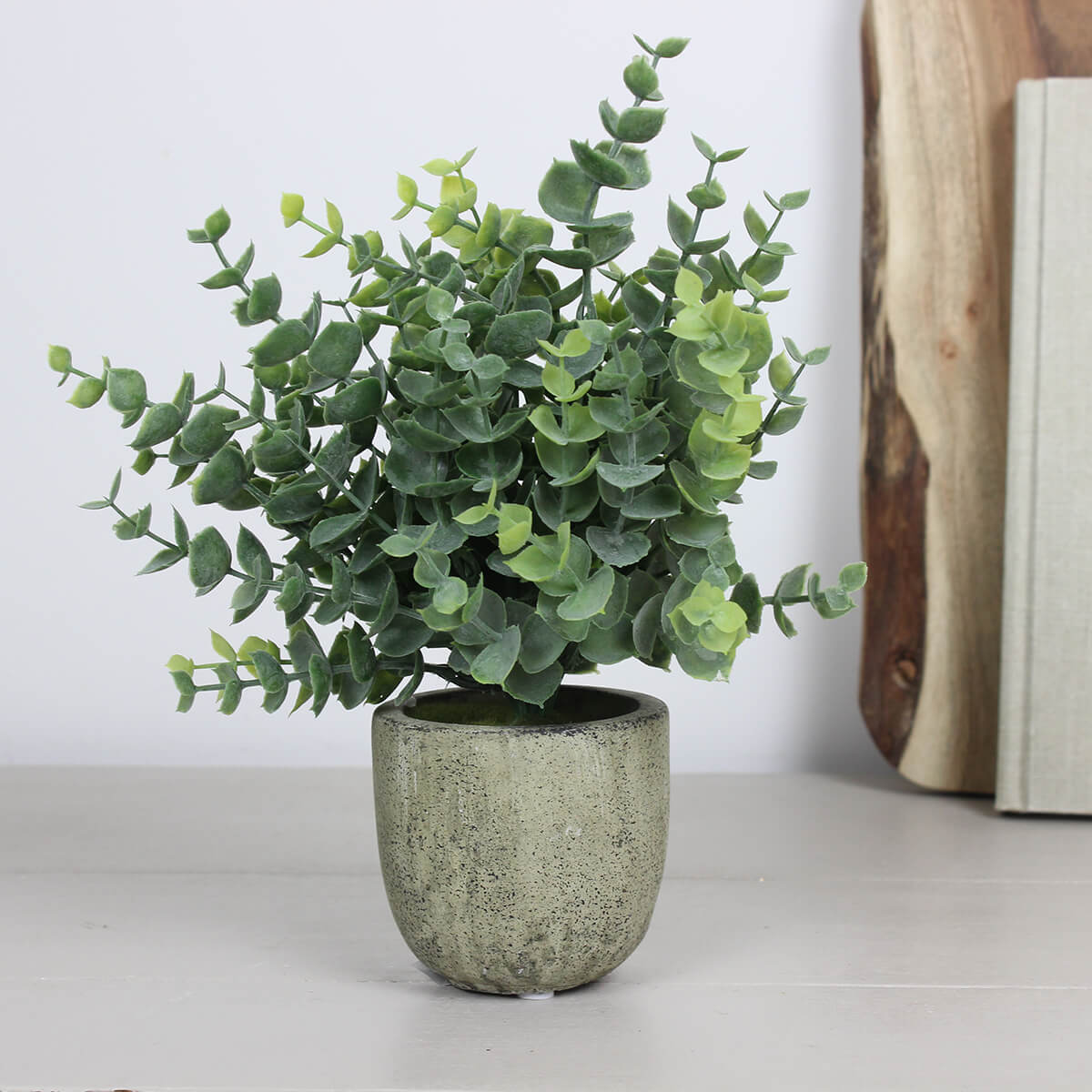 Faux Green Potted Eucalyptus