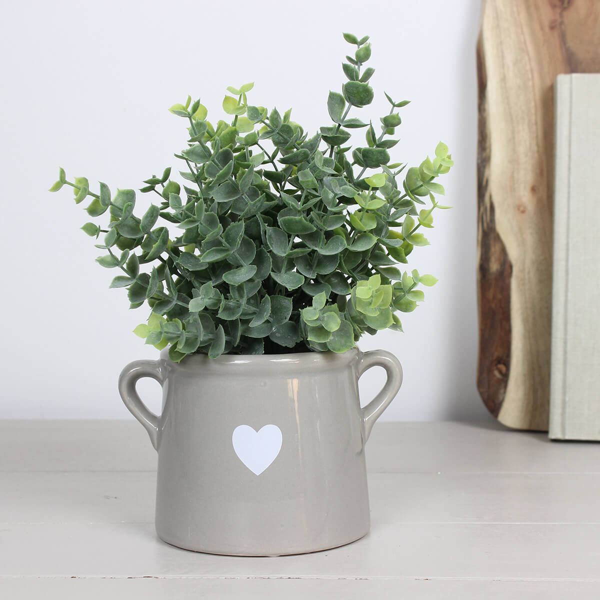 Medium Heart Pot Grey