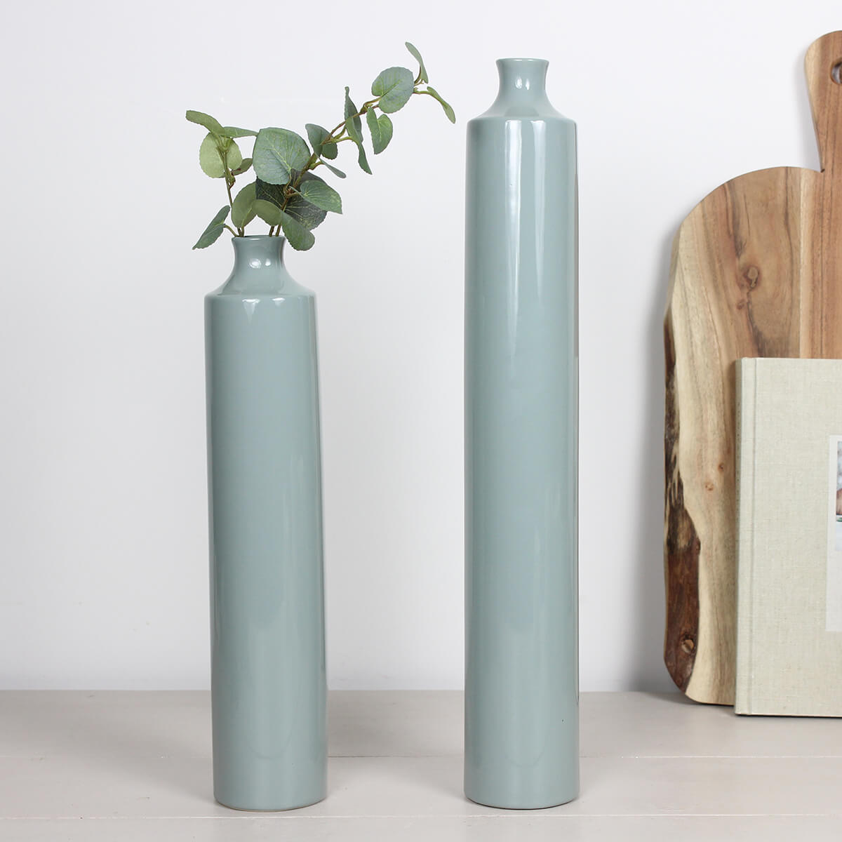 Large Grey Deco Bottle Vase