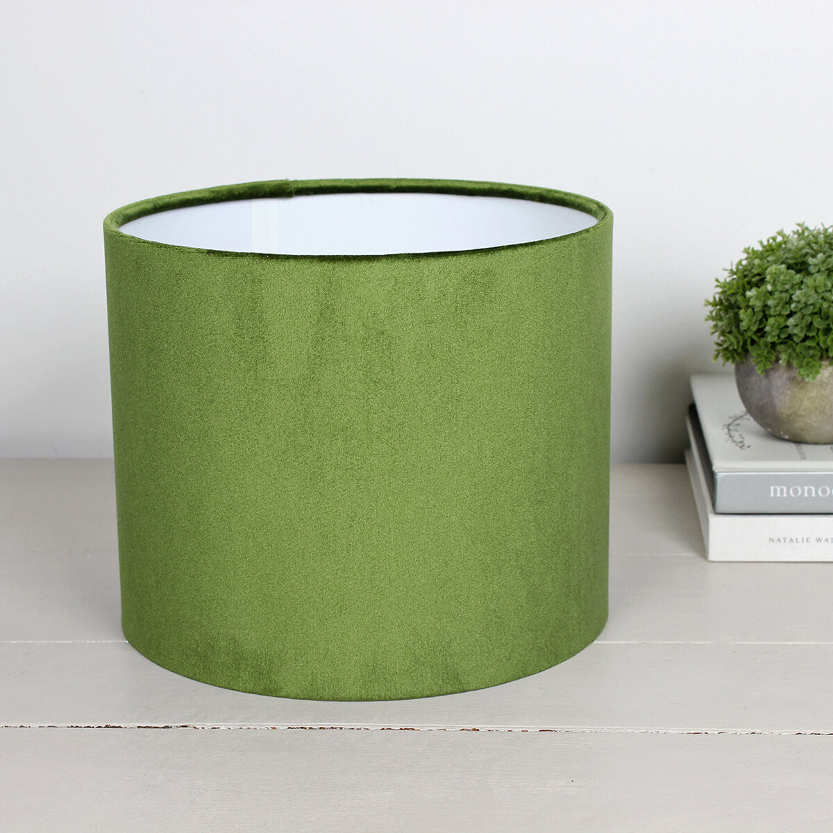 Glamour Sage Green Velvet Drum Lampshade
