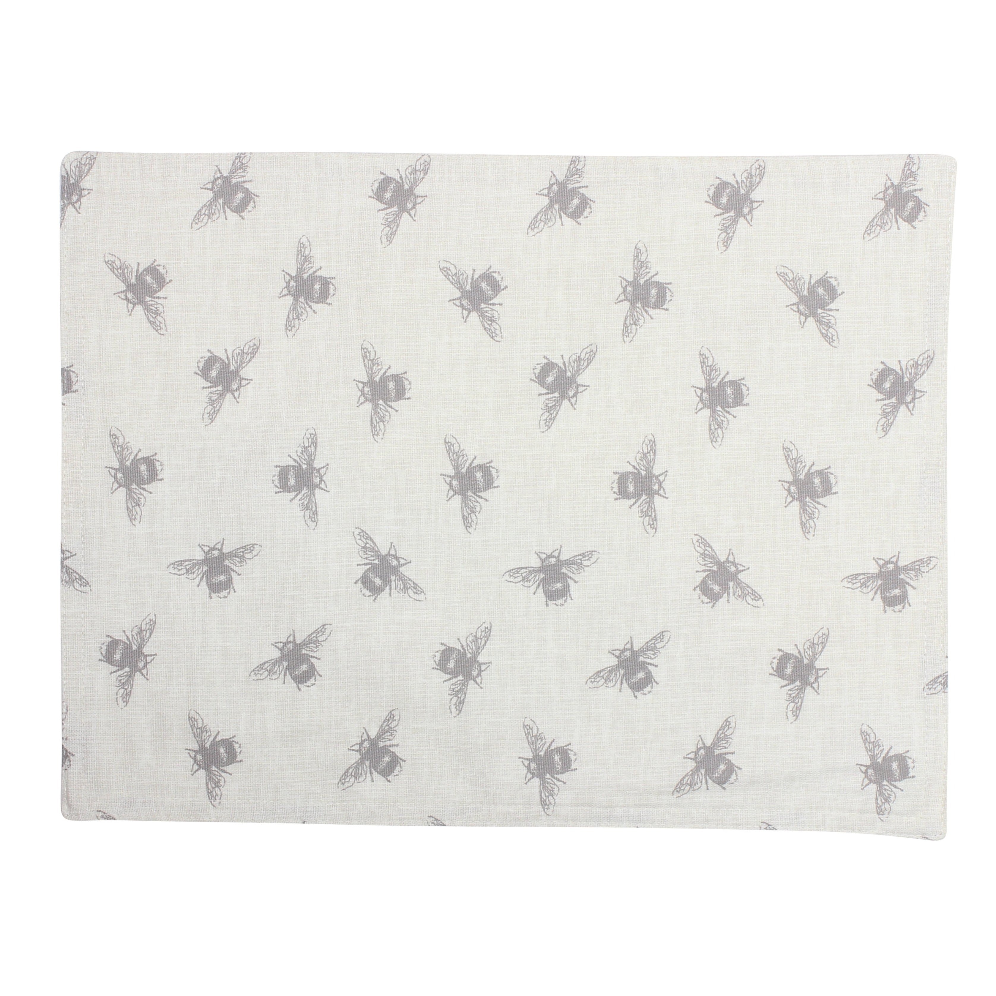 Grey Bee Fabric Placemats
